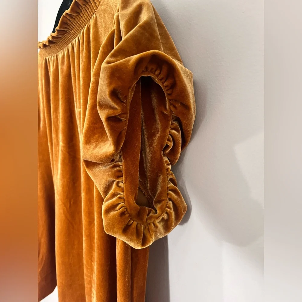 Free People Orange Velvet Blouse - Picture 6 of 8